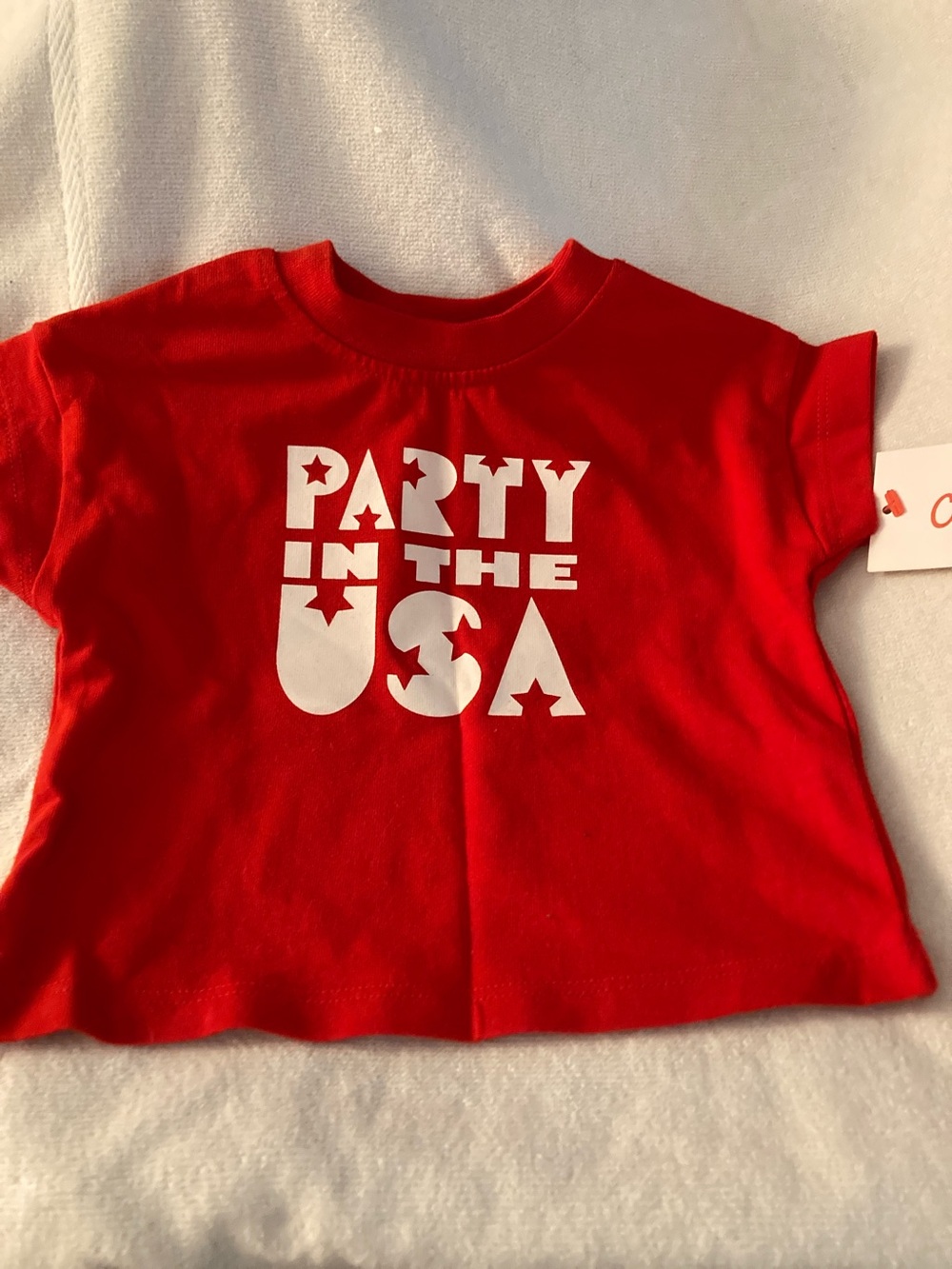 Cat & Jack Red "Party in the USA" Short Sleeve Tee